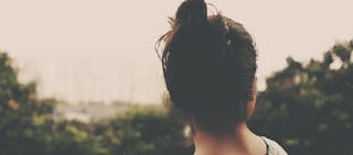 back of woman's head