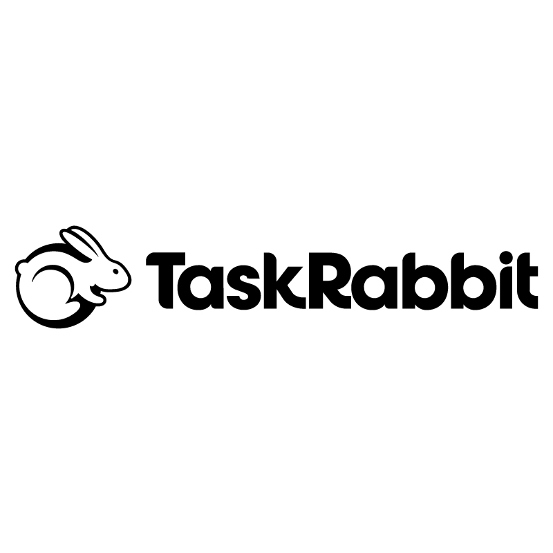 Logo of TaskRabbit featuring a stylized rabbit illustration next to the brand name in bold, black lettering.