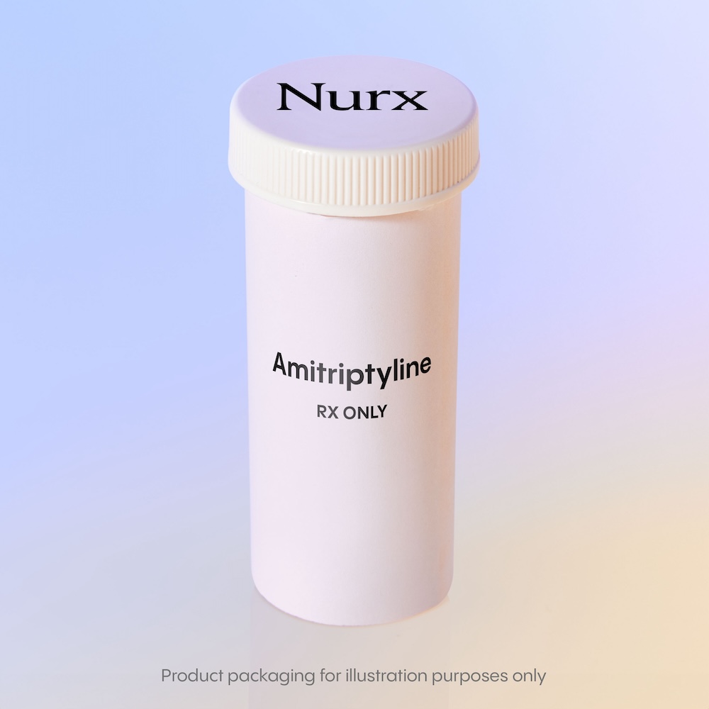 A white prescription bottle labeled 