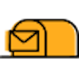 Yellow mailbox icon with a white envelope partially inside.