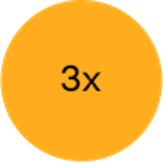 Orange circle icon with 