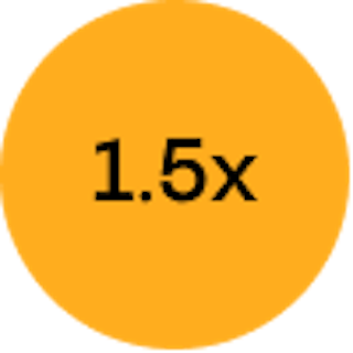 Orange circle with the text 