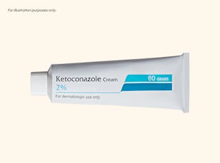 Tube of Ketoconazole Cream, 2%, labeled for dermatologic use only, 60 grams.